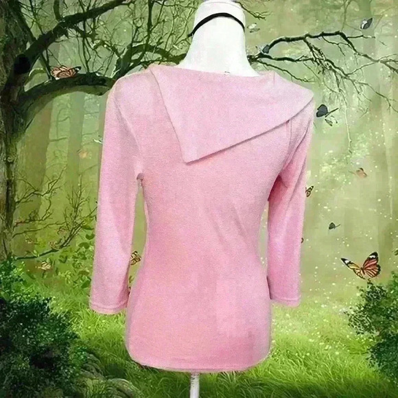 Y2k 90s Baby Pink Abstract Classy Layover Top By A.Byer Size M - Picture 5 of 7